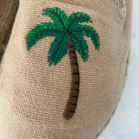 Soludos Palm Tree Smoking Slippers in Safari Embroidered Espadrilles, si… - Picture 13 of 14
